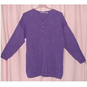 Vtg International Sportswear Oversized Knit Sweater Tunic TOP, Size 2X-3X Purple